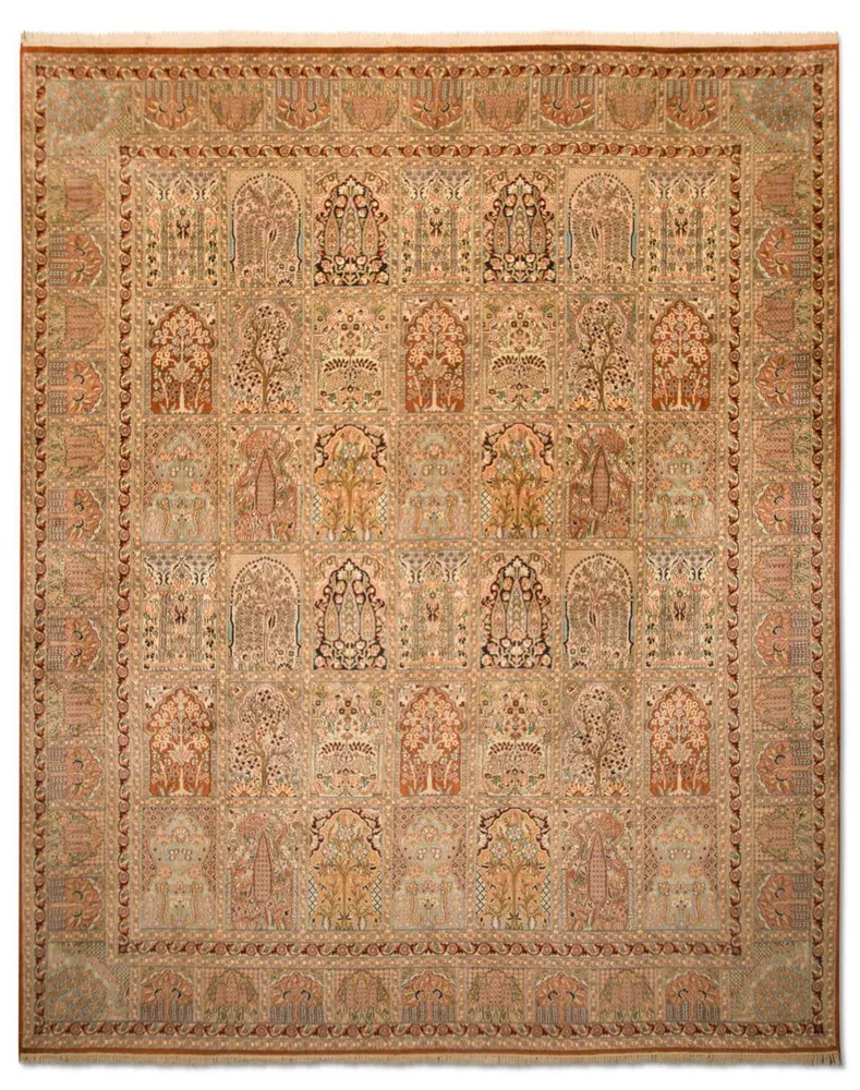 Silketeppe - Kashmir silke - 308 x 241 cm - flerfarget