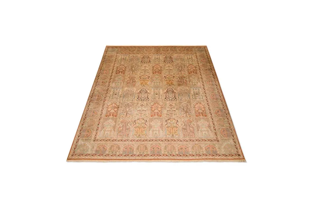 Silketeppe - Kashmir silke - 308 x 241 cm - flerfarget