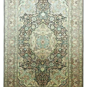 Silketeppe - Kashmir silke - 311 x 213 cm - blå