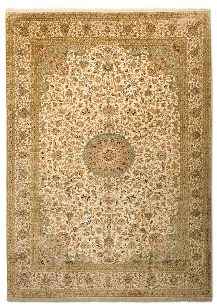 Silketeppe - Kashmir silke - 314 x 213 cm - beige