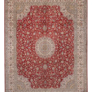 Silketeppe - Kashmir silke - 321 x 245 cm - rød