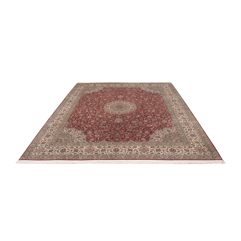 Silketeppe - Kashmir silke - 321 x 245 cm - rød