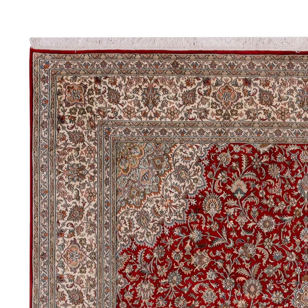 Silketeppe - Kashmir silke - 327 x 244 cm - rød