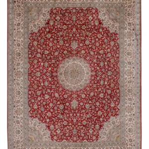 Silketeppe - Kashmir silke - 327 x 244 cm - rød