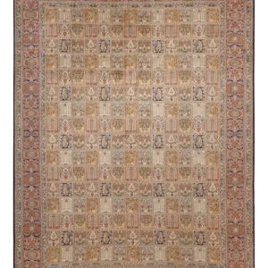 Silketeppe - Kashmir silke - 330 x 246 cm - mørk beige