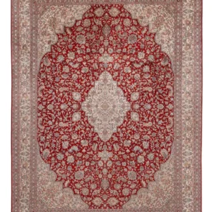 Silketeppe - Kashmir silke - 332 x 245 cm - rød