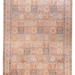 Silketeppe - Kashmir silke - 337 x 247 cm - lys rød