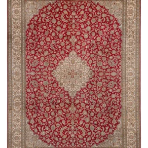 Silketeppe - Kashmir silke - 339 x 244 cm - rød
