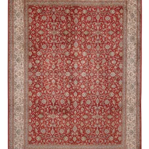 Silketeppe - Kashmir silke - 340 x 250 cm - rød