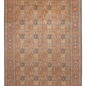 Silketeppe - Kashmir silke - 344 x 245 cm - mørk beige