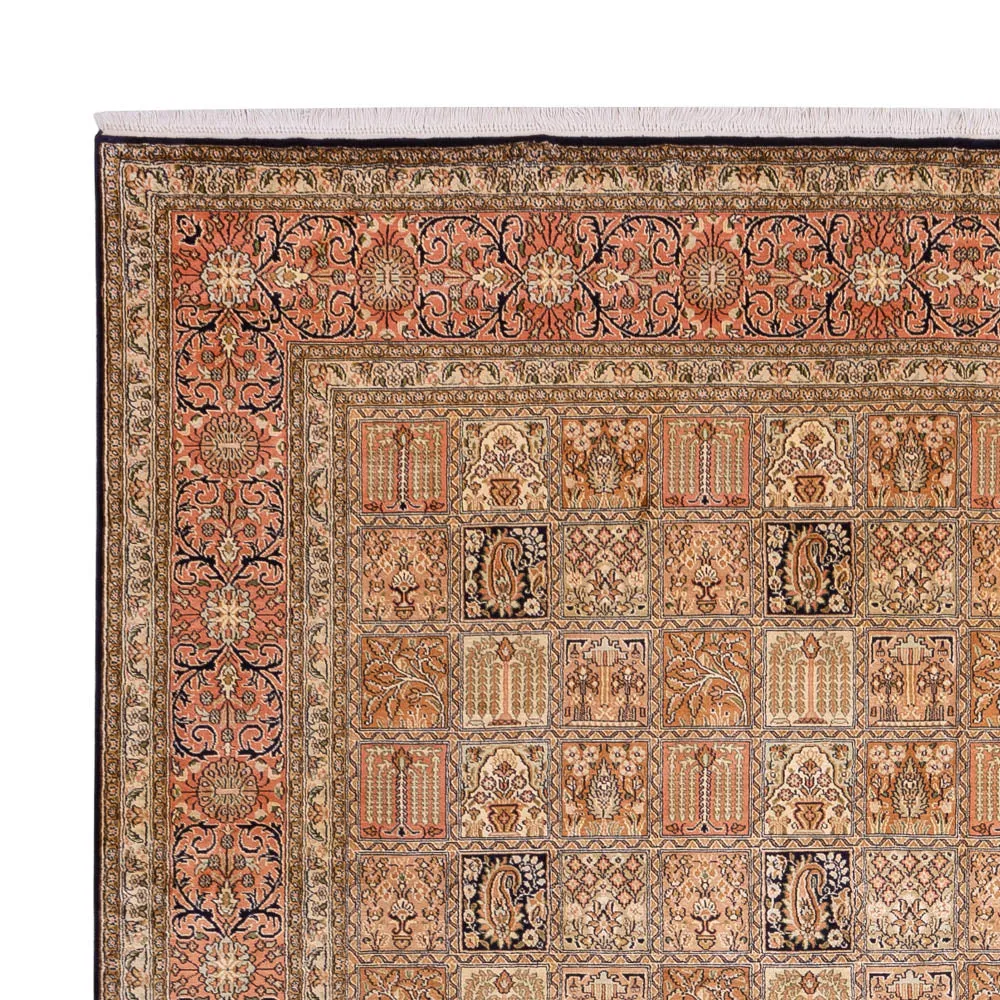 Silketeppe - Kashmir silke - 344 x 245 cm - mørk beige