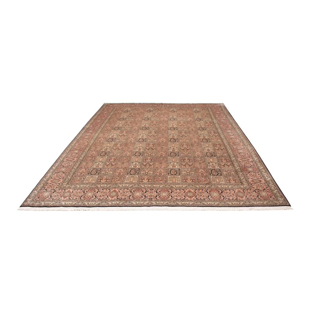Silketeppe - Kashmir silke - 344 x 245 cm - mørk beige