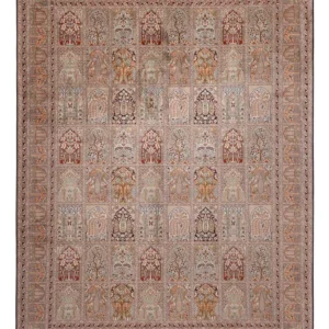 Silketeppe - Kashmir silke - 362 x 274 cm - mørk beige