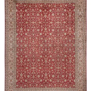 Silketeppe - Kashmir silke - 369 x 279 cm - rød