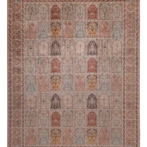 Silketeppe - Kashmir silke - 372 x 277 cm - mørk beige
