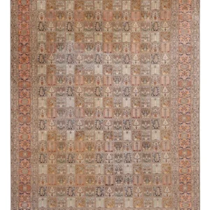 Silketeppe - Kashmir silke - 377 x 275 cm - mørk beige