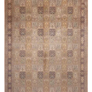 Silketeppe - Kashmir silke - 378 x 273 cm - mørk beige