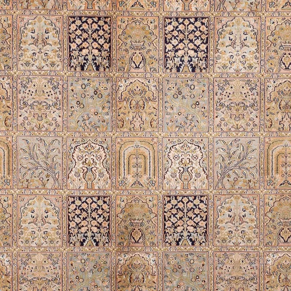 Silketeppe - Kashmir silke - 378 x 273 cm - mørk beige