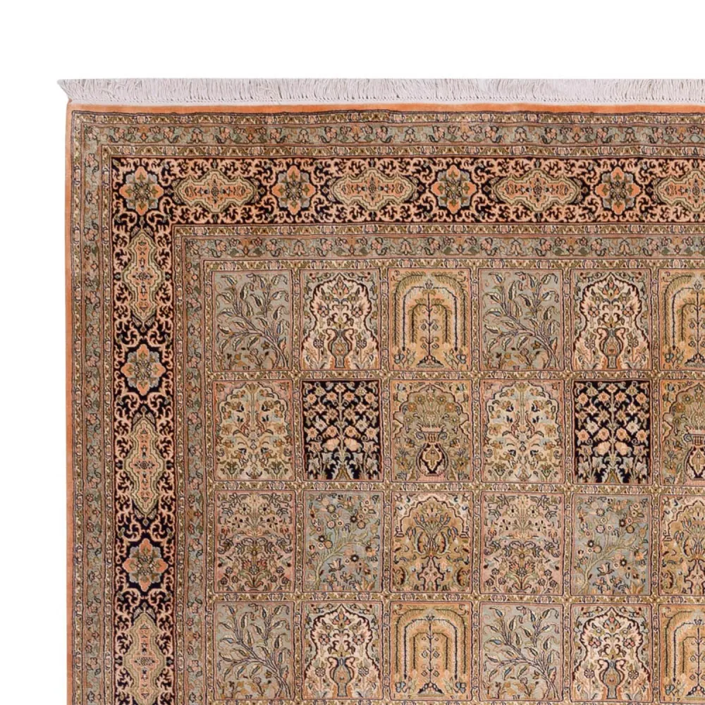 Silketeppe - Kashmir silke - 378 x 273 cm - mørk beige