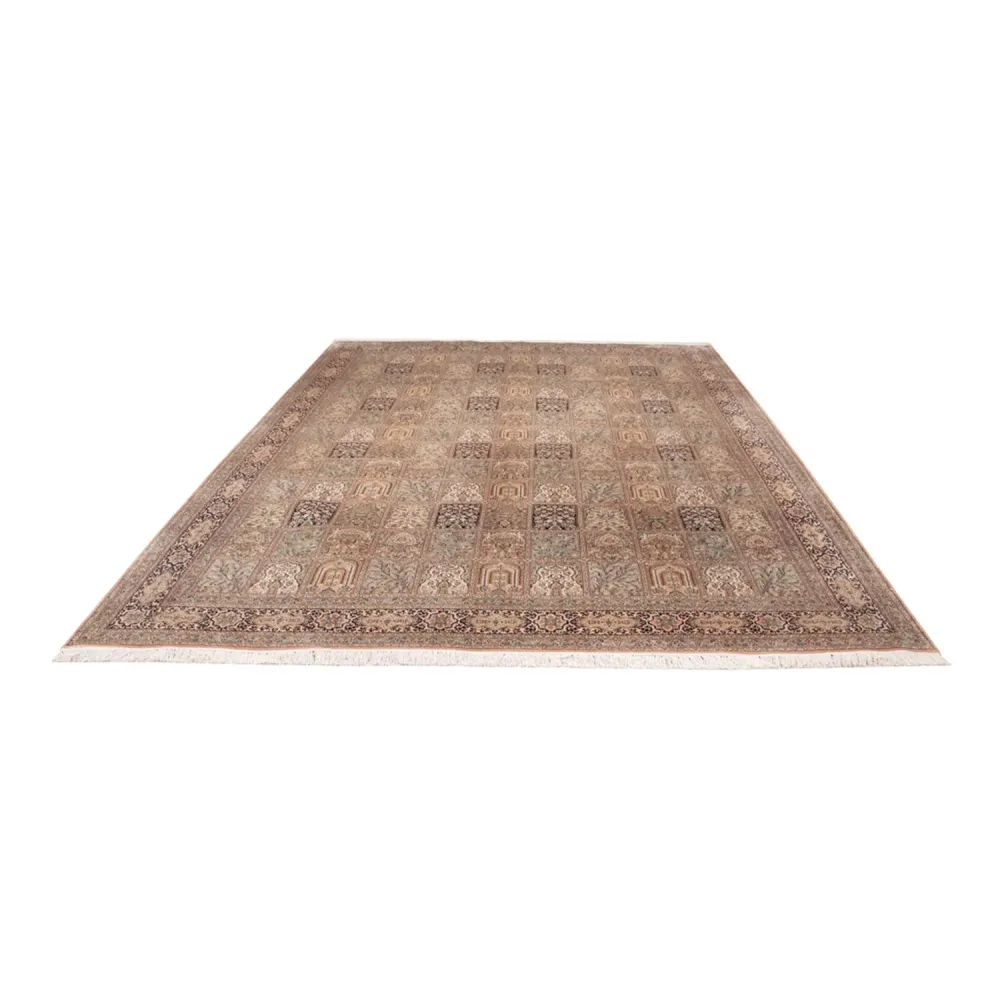 Silketeppe - Kashmir silke - 378 x 273 cm - mørk beige