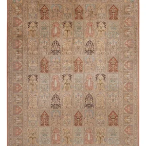 Silketeppe - Kashmir silke - 381 x 273 cm - mørk beige