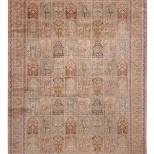 Silketeppe - Kashmir silke - 403 x 298 cm - mørk beige