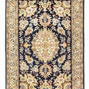 Silketeppe - Kashmir silke - 98 x 63 cm - blå