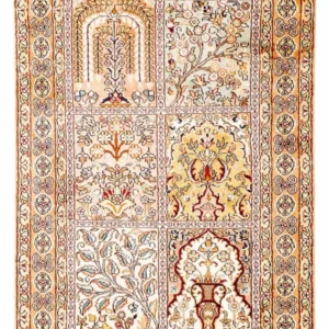 Silketeppe - Kashmir silke - 98 x 60 cm - beige