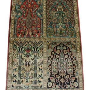 Silketeppe - Kashmir silke - 88 x 63 cm - flerfarget