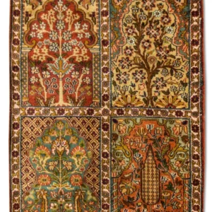 Silketeppe - Kashmir silke - 91 x 65 cm - flerfarget
