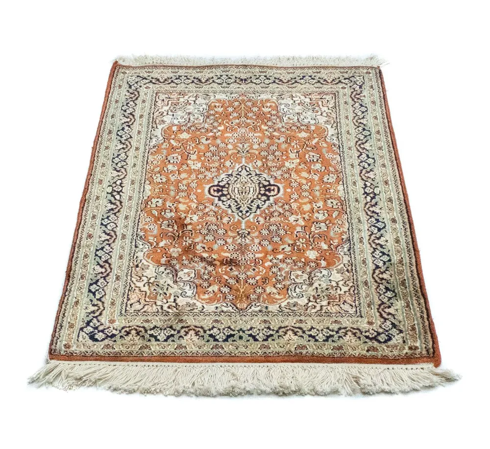 Silketeppe - Kashmir silke - 94 x 63 cm - rust