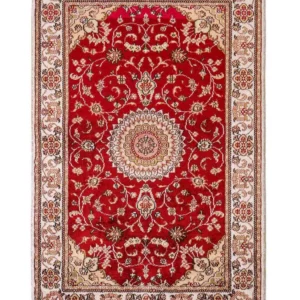 Silketeppe - Kina silke - 117 x 77 cm - rød