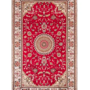 Silketeppe - Kina silke - 120 x 76 cm - rød