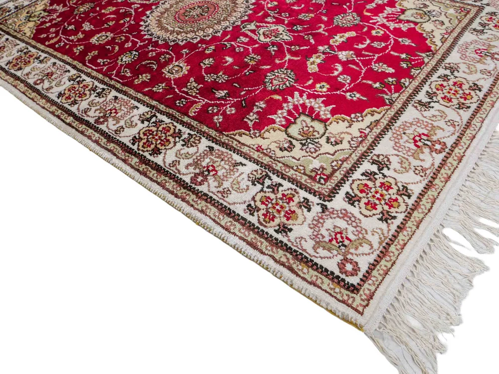 Silketeppe - Kina silke - 120 x 76 cm - rød