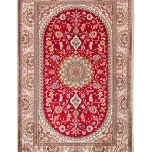 Silketeppe - Kina silke - 120 x 78 cm - rød