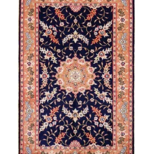 Silketeppe - Kina silke - 122 x 78 cm - mørkeblå