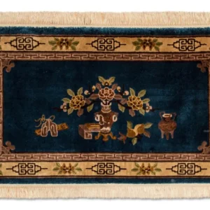 Silketeppe - Kina silke - 122 x 69 cm - mørkeblå