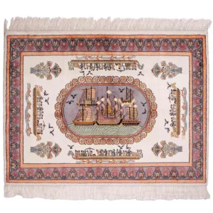 Silketeppe - Kina silke - 123 x 91 cm - beige