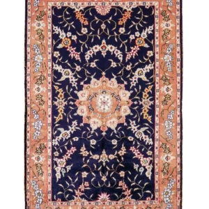 Silketeppe - Kina silke - 123 x 78 cm - mørkeblå