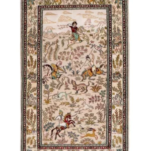 Silketeppe - Kina silke - 150 x 88 cm - beige