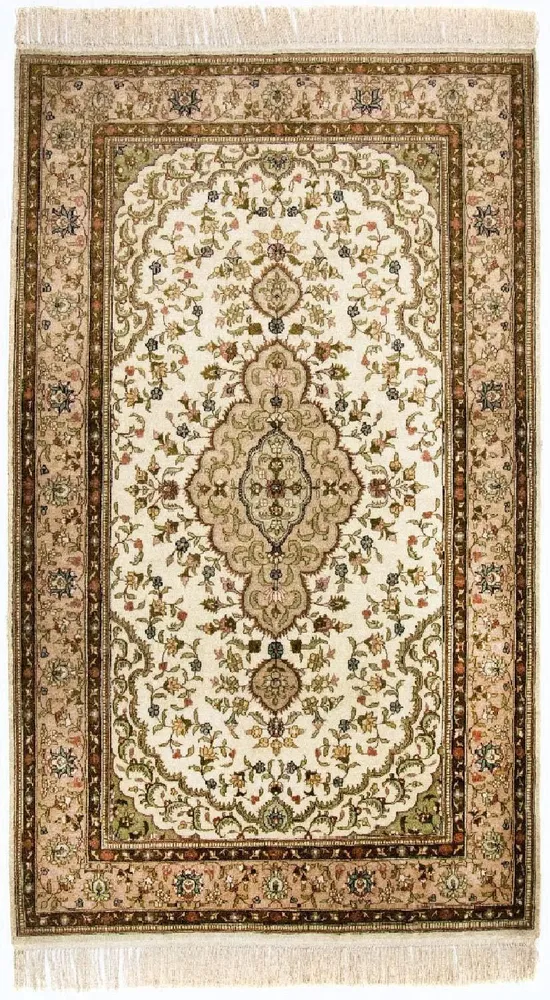 Silketeppe - Kina silke - 152 x 91 cm - beige