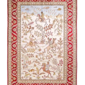 Silketeppe - Kina silke - 176 x 124 cm - beige