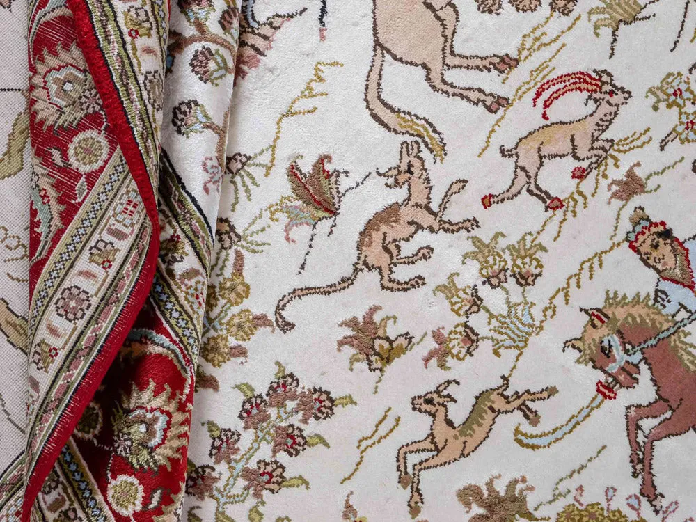 Silketeppe - Kina silke - 176 x 124 cm - beige
