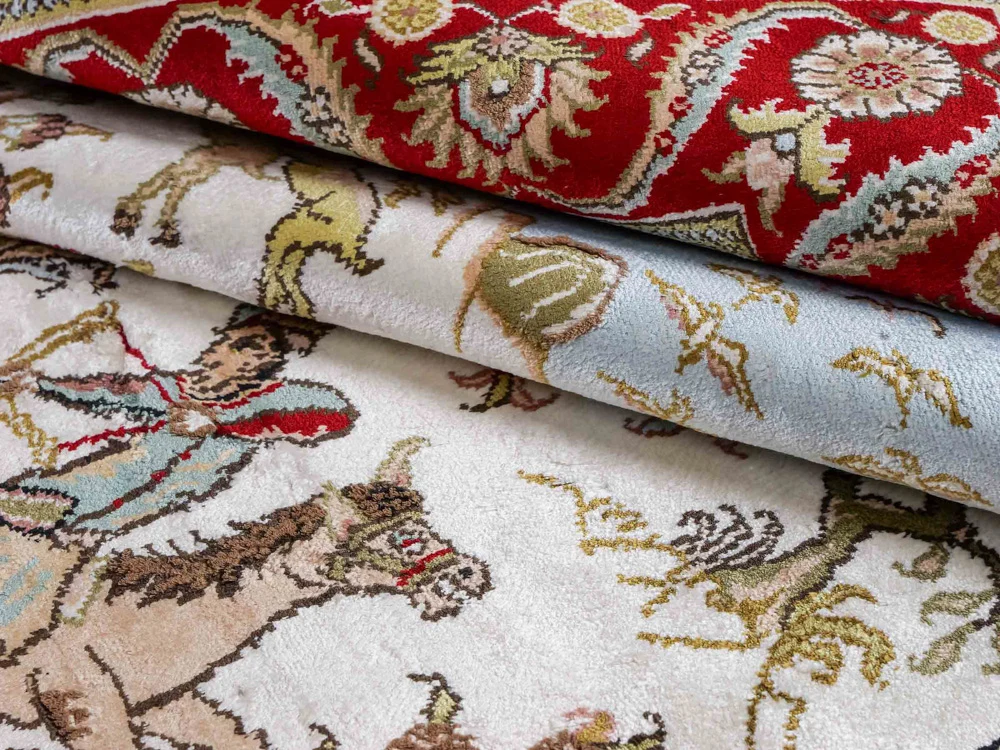 Silketeppe - Kina silke - 176 x 124 cm - beige