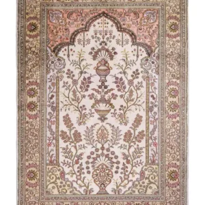 Silketeppe - Kina silke - 179 x 124 cm - beige