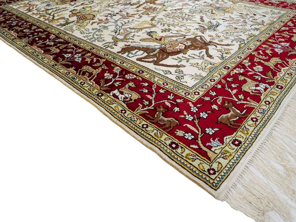 Silketeppe - Kina silke - 180 x 123 cm - beige