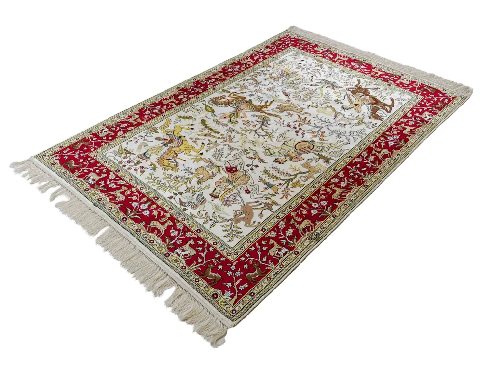 Silketeppe - Kina silke - 180 x 123 cm - beige