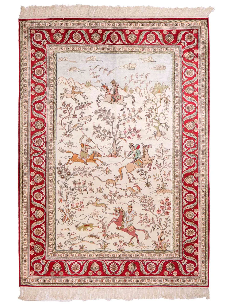 Silketeppe - Kina silke - 180 x 124 cm - beige