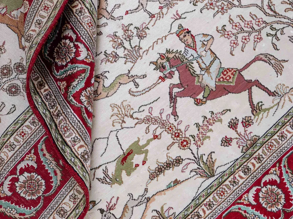 Silketeppe - Kina silke - 180 x 124 cm - beige