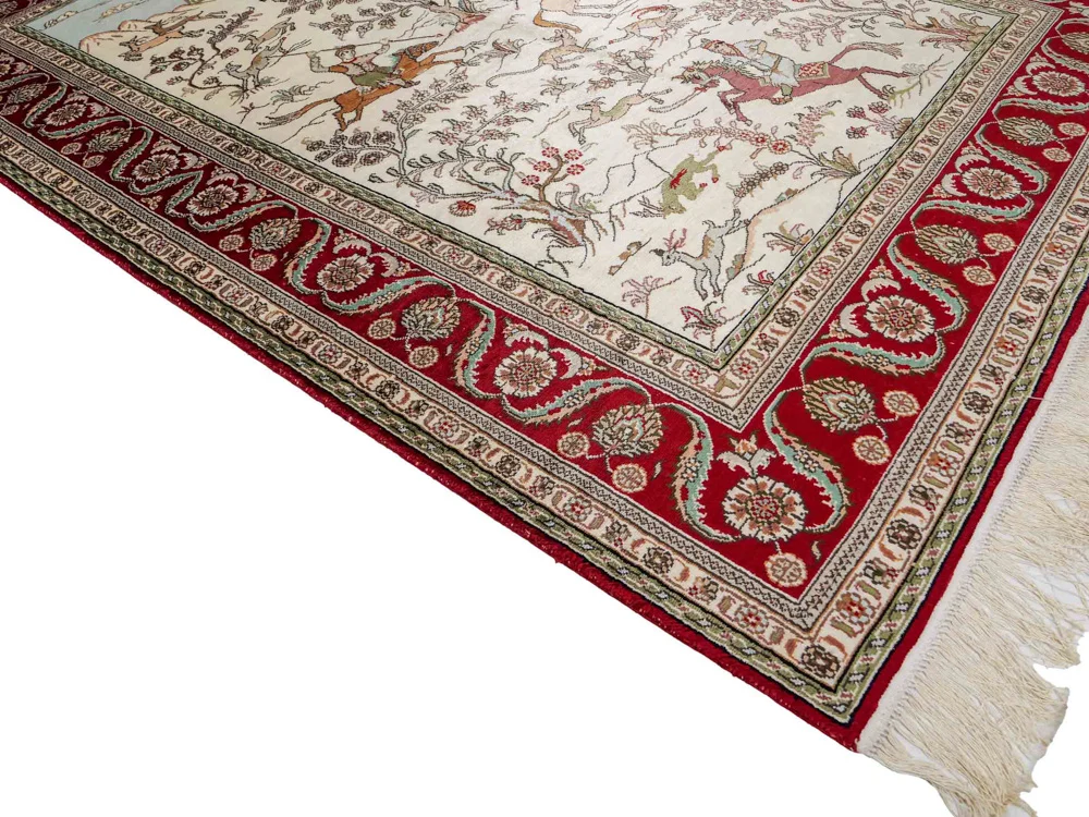 Silketeppe - Kina silke - 180 x 124 cm - beige